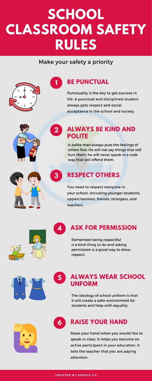 10 safety rules at school