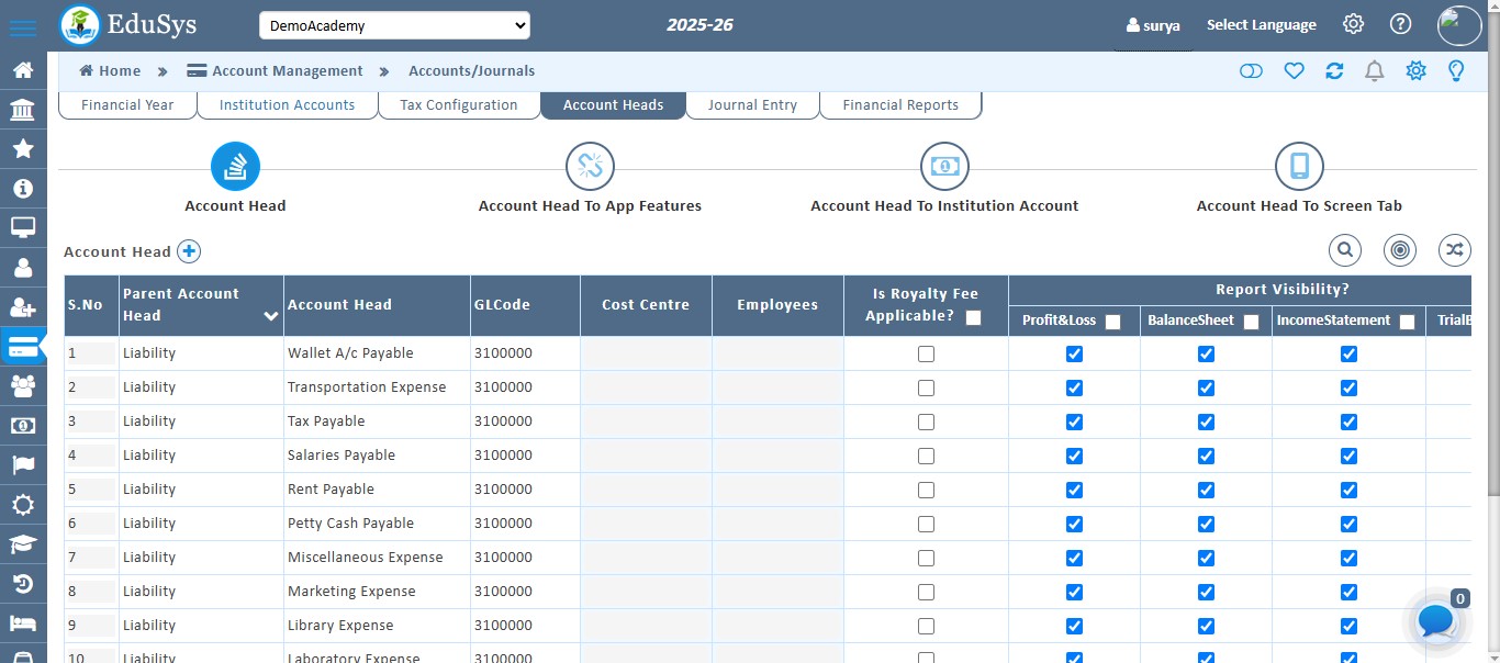 Coaching Institute Account Management