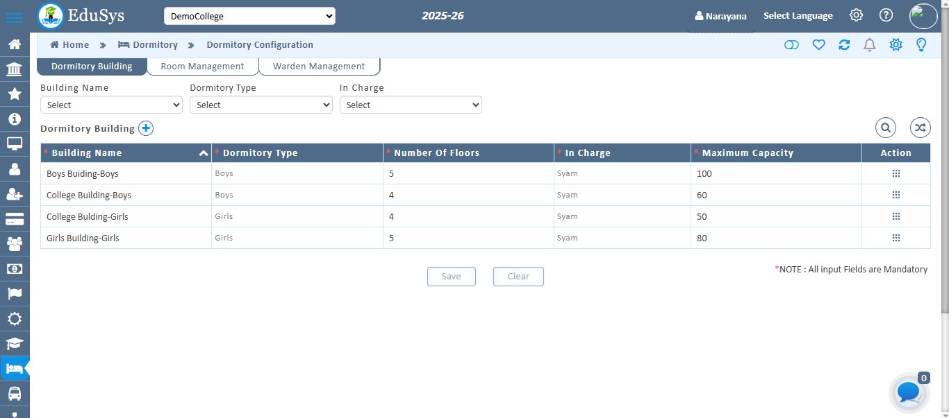 College Hostel Management