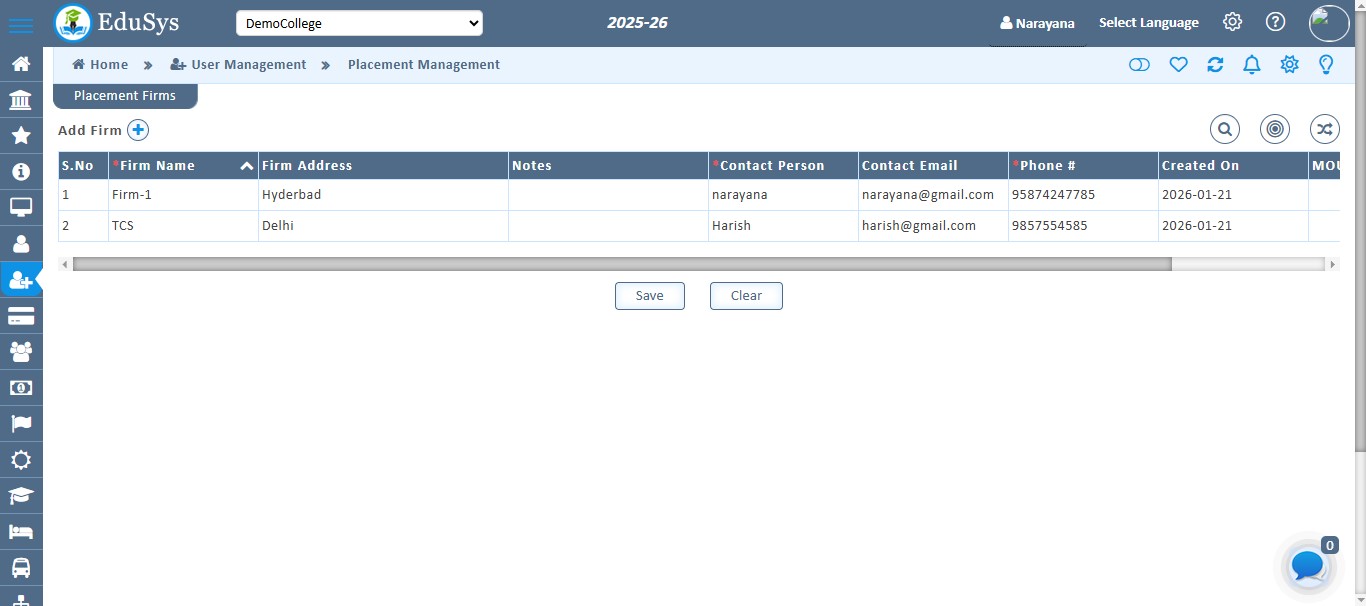 College Placement Management