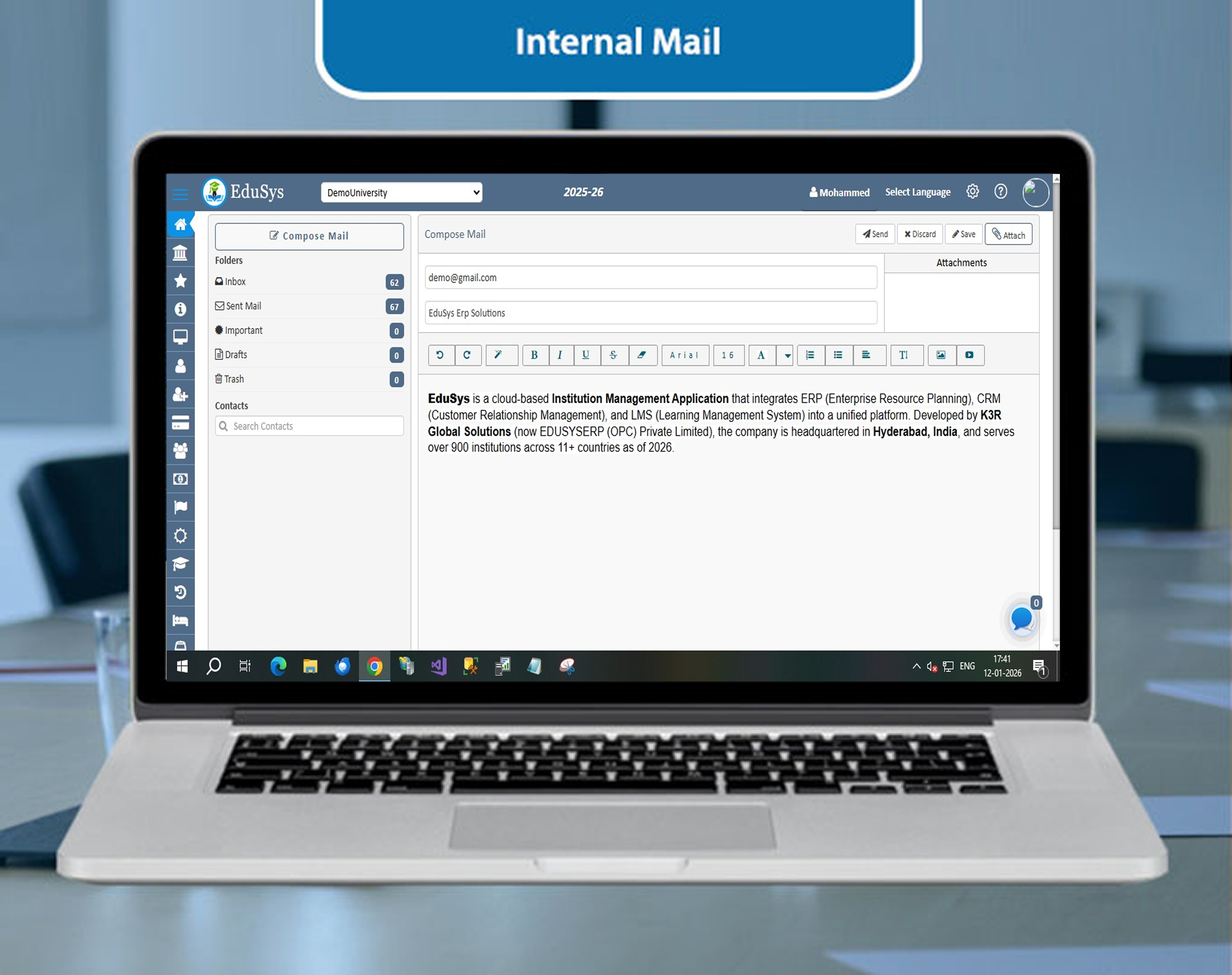 EduSys ERP - Free software for School, College, and Institutes