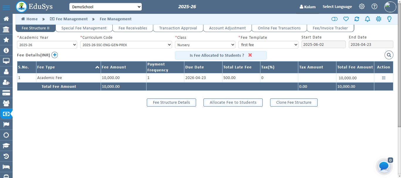 K12-School Fee Management