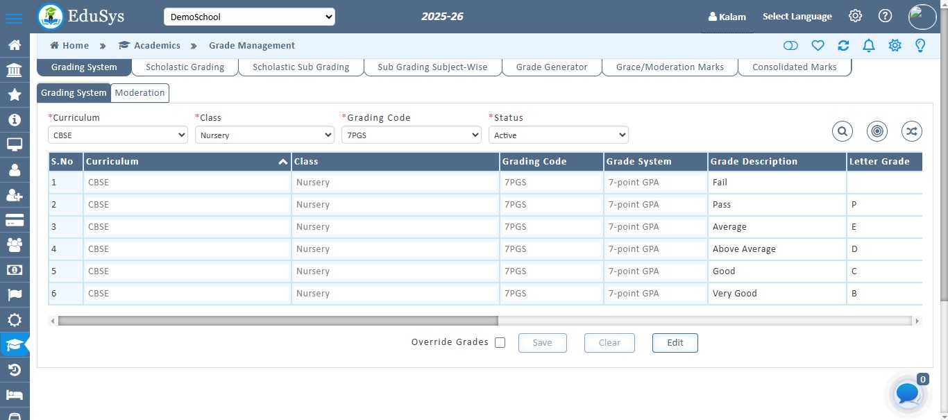 K12-School Grade Management