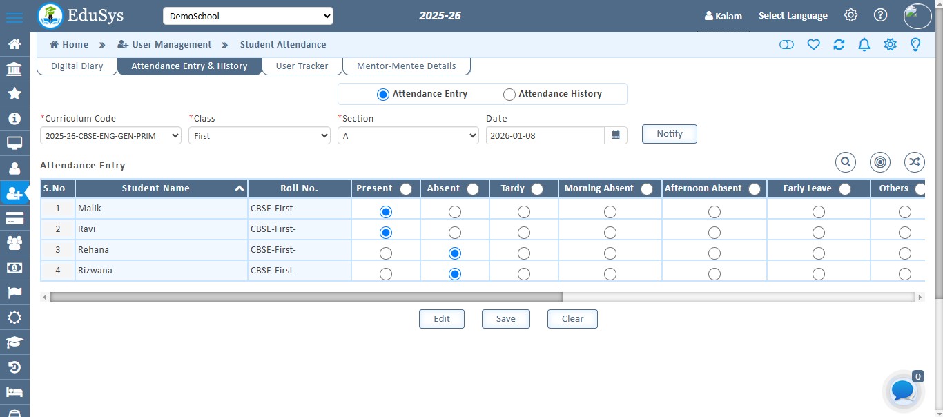 K12-School Attendance Management