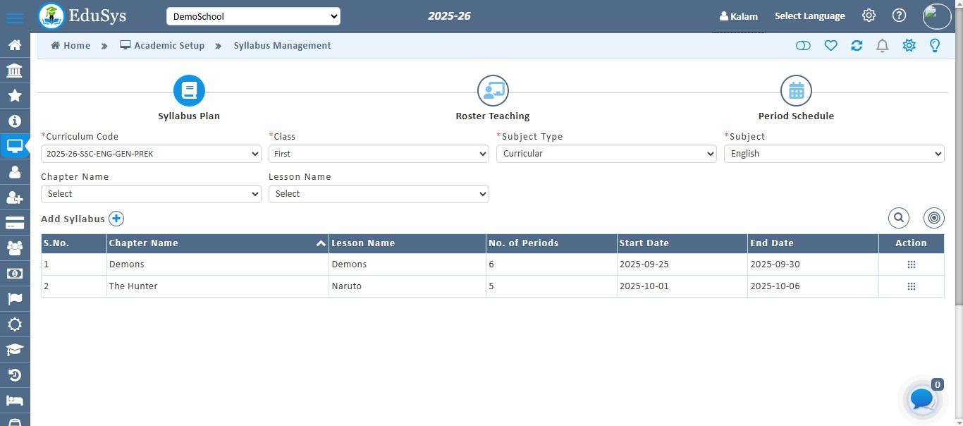 K12-School Syllabus Management