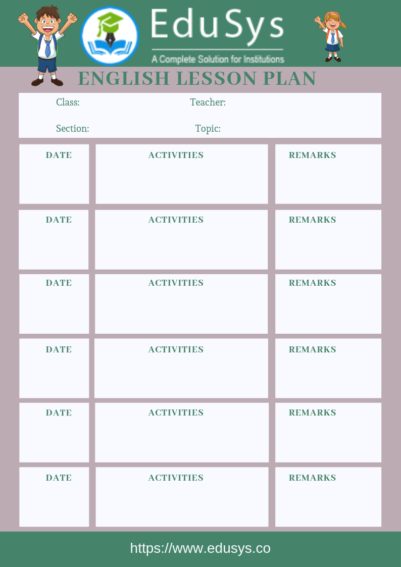 Teacher Weekly Planner Template